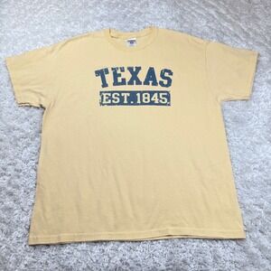 Texas EST 1845 T Shirt Jerzees Heavyweight Blend Men's XL Y2K VTG Street State